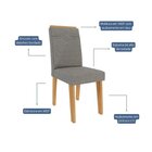 Kit 6 Cadeiras Para Sala De Jantar Estofadas Tais Nature/graf