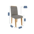 Kit 6 Cadeiras Para Sala De Jantar Estofadas Tais Nature/graf