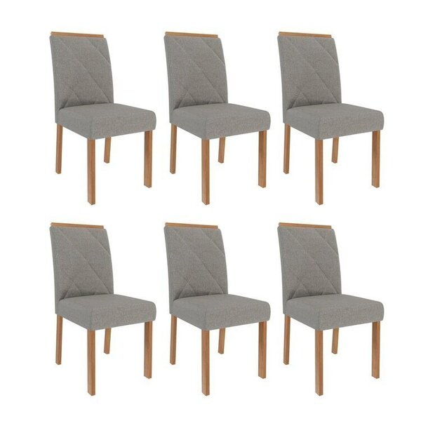 Kit 6 Cadeiras Para Sala De Jantar Estofadas fernanda Grafite