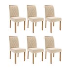 Kit 6 Cadeiras Para Sala De Jantar Estofadas juliana Nude