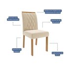 Kit 6 Cadeiras Para Sala De Jantar Estofadas juliana Nude