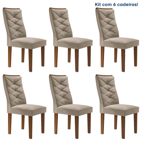 Kit 6 Cadeiras Para Sala De Jantar Germany Espresso Móveis Ch
