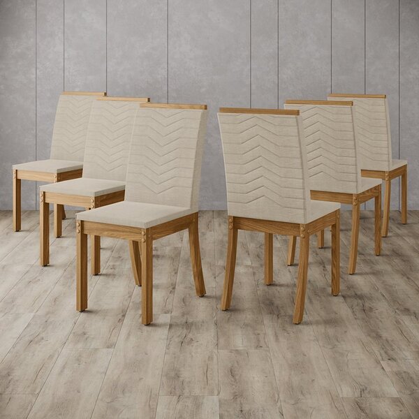 Kit 6 Cadeiras Para Sala De Jantar Isa Nature/linho