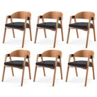 Kit 6 Cadeiras Para Sala De Jantar Luna Preto