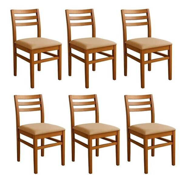 Kit 6 Cadeiras Para Sala De Jantar Madeira Maciça Estofada D2