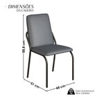 Kit 6 Cadeiras Para Sala De Jantar Malibu Grafite / Preto Fos