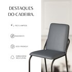 Kit 6 Cadeiras Para Sala De Jantar Malibu Grafite / Preto Fos