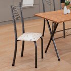 Kit 6 Cadeiras Para Sala De Jantar Sara Botanic Bege / Prata