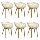 Kit 6 Cadeiras Poltrona Clarice Sidera Nest Web C/ Apoio De B
