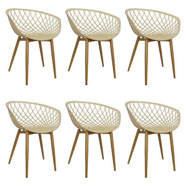 Kit 6 Cadeiras Poltrona Clarice Sidera Nest Web C/ Apoio De B