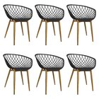 Kit 6 Cadeiras Poltrona Clarice Sidera Nest Web C/ Apoio De B