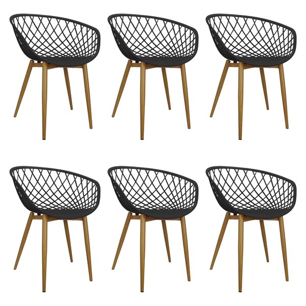 Kit 6 Cadeiras Poltrona Clarice Sidera Nest Web C/ Apoio De B