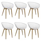 Kit 6 Cadeiras Poltrona Clarice Sidera Nest Web C/ Apoio De B