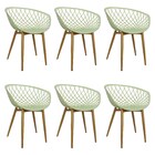 Kit 6 Cadeiras Poltrona Clarice Sidera Nest Web C/ Apoio De B