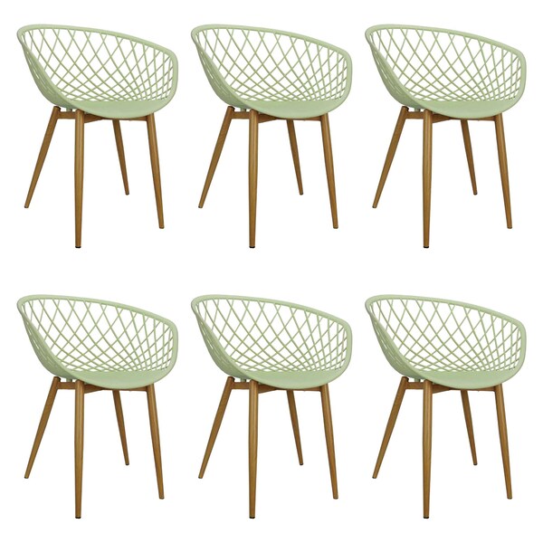 Kit 6 Cadeiras Poltrona Clarice Sidera Nest Web C/ Apoio De B