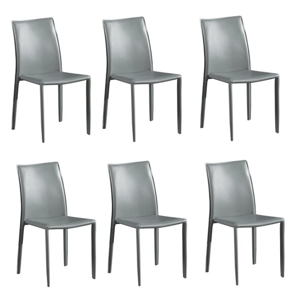 Kit 6 Cadeiras Revestimento Pvc Amanda Rivatti Móveis Cinza