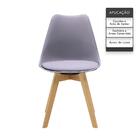 Kit 6 Cadeiras Saarinen Wood Com Estofamento Oficial - Cinza