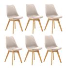 Kit 6 Cadeiras Saarinen Wood Com Estofamento Várias Cores - N