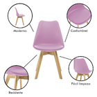 Kit 6 Cadeiras Saarinen Wood Com Estofamento Várias Cores - R