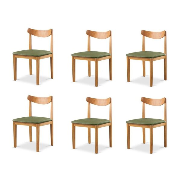 Kit 6 Cadeiras Sala De Jantar Aurora Verde/nature