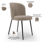 Kit 6 Cadeiras Sala De Jantar Estofada Gavi L02 Bouclê Bege -