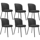 Kit 6 Cadeiras Sala De Jantar Estofada Gavi L02 Linho Cinza E