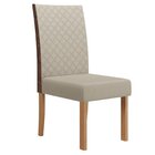 Kit 6 Cadeiras Semplice Linho Encosto Courino Helo Mel/cinza/