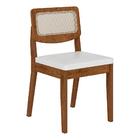 Kit 6 Cadeiras Sextavada Bari Freijó/corino Branco - Móveis A