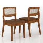 Kit 6 Cadeiras Sextavada Bari Freijó/corino Caramelo - M. Ara