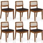 Kit 6 Cadeiras Sextavada Bari Freijó/corino Marrom - Móveis A