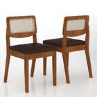 Kit 6 Cadeiras Sextavada Bari Freijó/corino Marrom - Móveis A