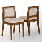 Kit 6 Cadeiras Sextavada Sydney Freijó/bouclé Off White - M.