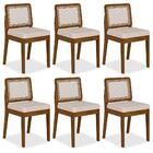 Kit 6 Cadeiras Sextavada Sydney Freijó/bouclé Off White - M.