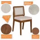 Kit 6 Cadeiras Sextavada Sydney Freijó/bouclé Off White - M.