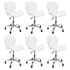 Kit 6 Cadeiras Slim Office Estofada Base Giratória Cromada -