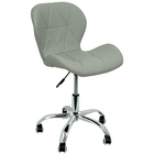 Kit 6 Cadeiras Slim Office Estofada Base Giratória Cromada -