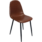 Kit 6 Cadeiras Tânia Charla Estofada Pu Vintage Base Cor Pret