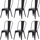 Kit 6 Cadeiras Tolix Fosca – Aço Industrial Preto, Estilo Ret