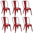 Kit 6 Cadeiras Tolix Vermelha