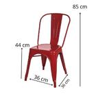 Kit 6 Cadeiras Tolix Vermelha