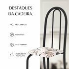 Kit 6 Cadeiras Tubular 96x36x41 Cm Iris B Arabesco / Preto