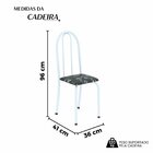 Kit 6 Cadeiras Tubular 96x36x41 Cm Iris B Preto Floral / Bran