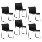Kit 6 Cadeiras Tubular Fronteira Preto