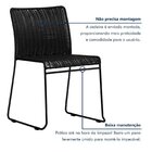 Kit 6 Cadeiras Tubular Fronteira Preto