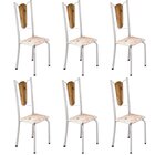 Kit 6 Cadeiras Tubulares Júlia  Pérola/botanic Bege