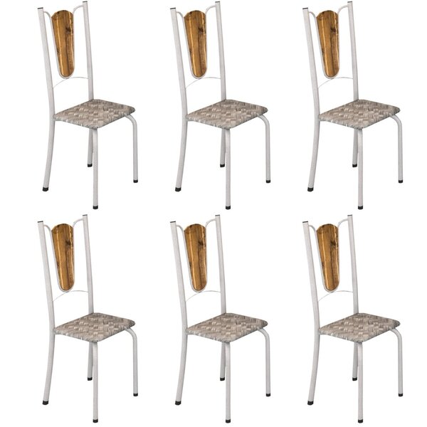 Kit 6 Cadeiras Tubulares Júlia  Pérola/cisal