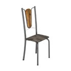 Kit 6 Cadeiras Tubulares Júlia  Prata/riscas