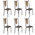 Kit 6 Cadeiras Tubulares Júlia  Prata/riscas