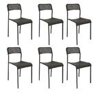 Kit 6 Cadeiras Vilhena Empilhavel Metal E Polipropileno Preto