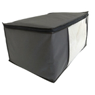 Kit 6 Caixas G Organizar Guarda Roupa Tnt Cinza Visor Pvc